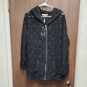 KEREN hart Black Lace Detail Top